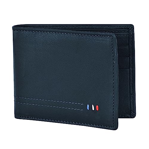 Lorenz Bi-Fold RFID Blocking Leather Wallet for Men | Soft Nappa Men Leather Wallet | GL-04 (One Size, Blue), Blau, Einheitsgröße von Lorenz