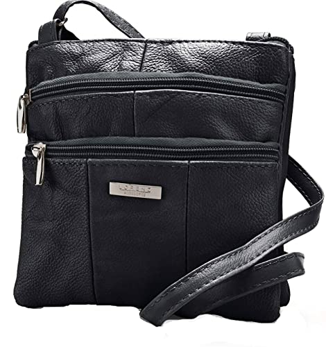 Lorenz Damenschultertasche 1941, aus weichem Echtleder, schwarz von Lorenz