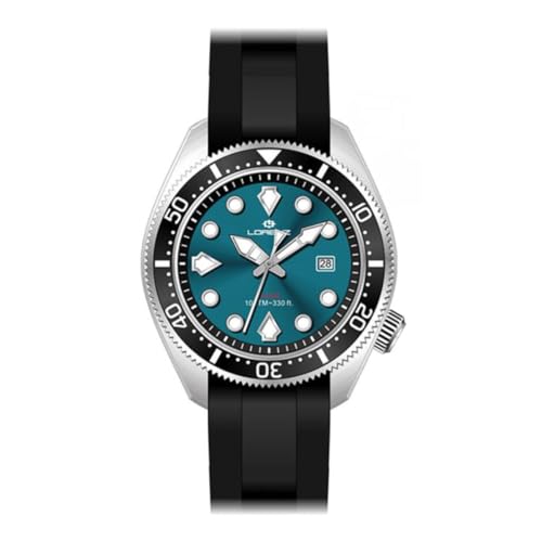 Lorenz Diver 26169DD Herren-Quarzuhr mit Gummiarmband, 100 m, Schwarz , Modern von Lorenz