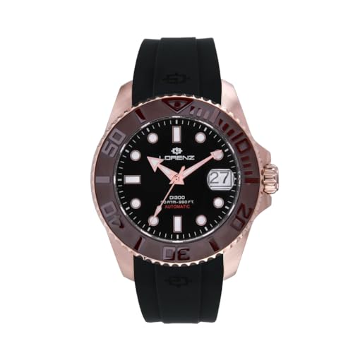 Lorenz Doppelte Injektion 300 030258DD Professionelle automatische Herrenuhr 300 Meter mit Harzarmband, Armband von Lorenz