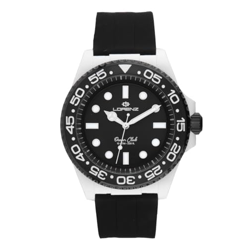 Lorenz Ocean Club 030268FF – Sportuhr für Herren mit Quarz – Uhr mit Gehäuse aus Superlegierung, Soft-Touch-Gehäuse – Armband aus Gummi und Faltschließe – Taucher 100 Meter – spezielle Taucherbox von Lorenz