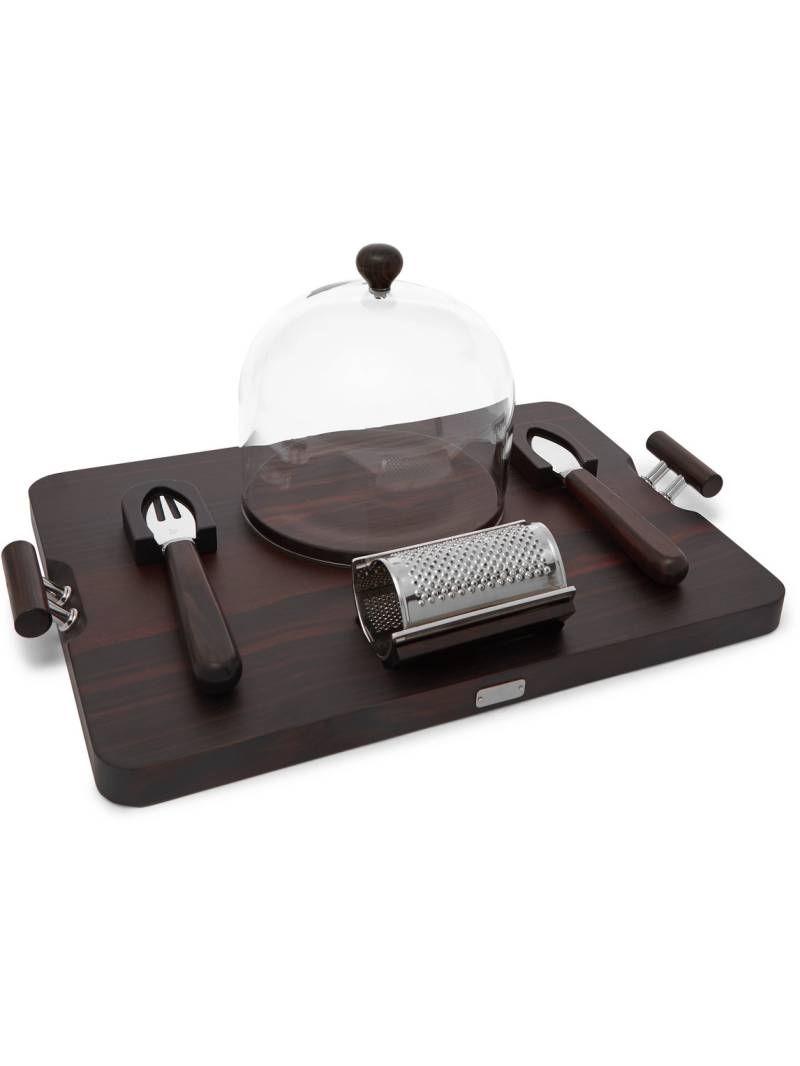 Lorenzi Milano - Ebony and Stainless Steel Parmesan Cheese Set - Men - Brown von Lorenzi Milano