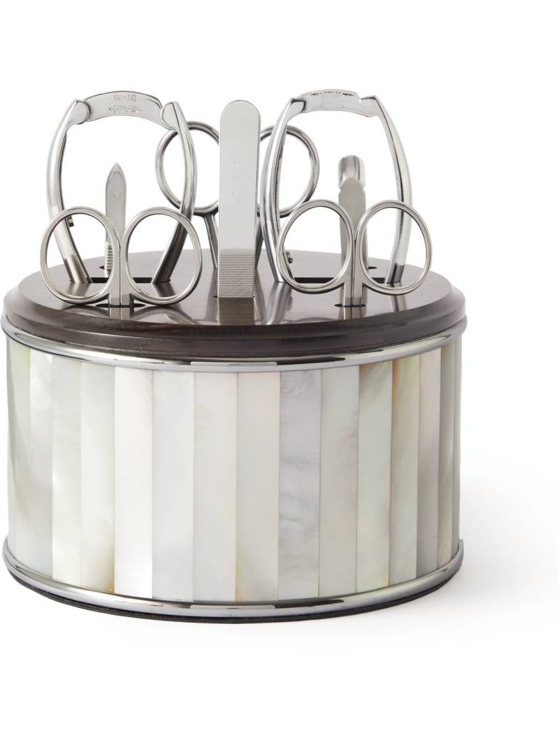 Lorenzi Milano - Mother-of-Pearl and Stainless Steel Manicure Set - Men von Lorenzi Milano
