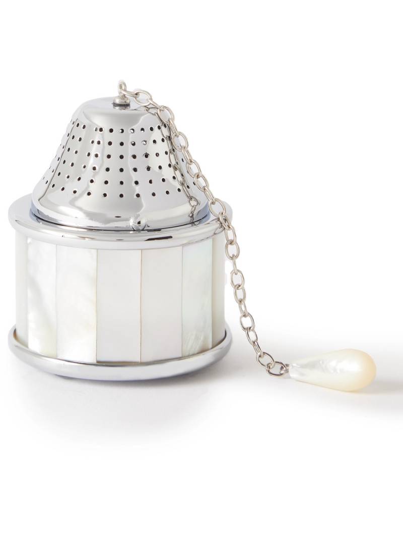 Lorenzi Milano - Stainless Steel, Mother-of-Pearl And Chrome-Plated Tea Infuser - Men - Silver von Lorenzi Milano