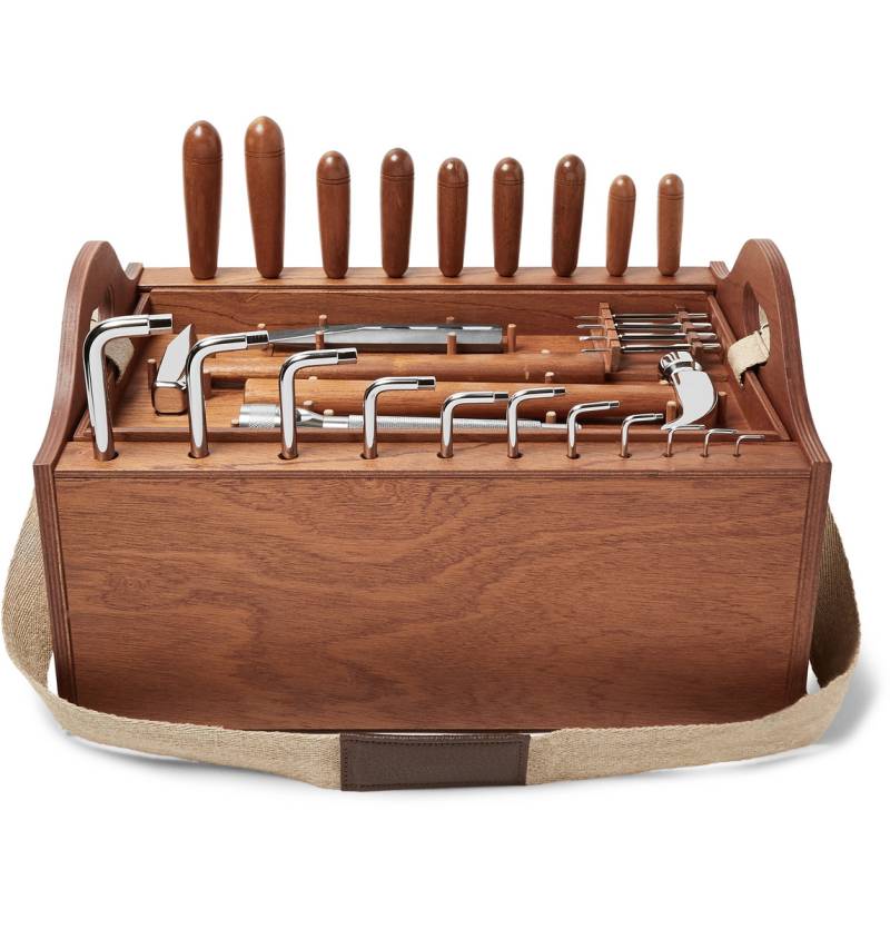 Lorenzi Milano - Tool Kit with Mahogany Wood Box - Men - Brown von Lorenzi Milano