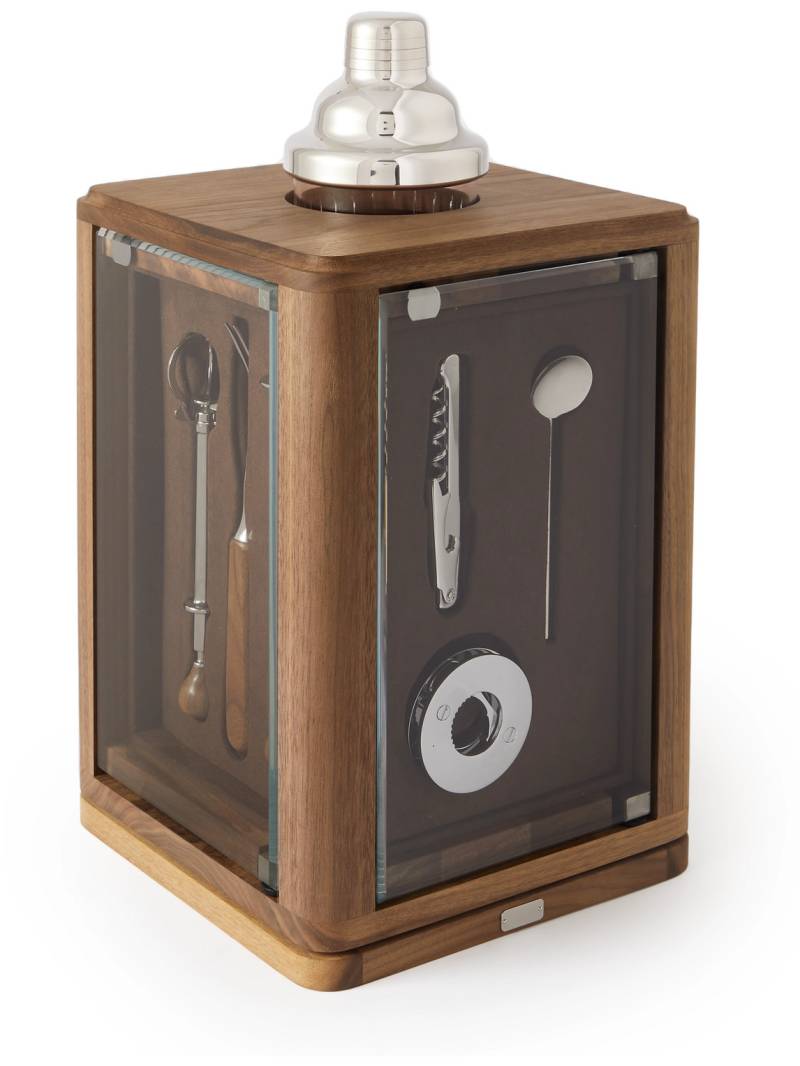 Lorenzi Milano - Walnut and Glass Revolving Bar Set - Men - Brown von Lorenzi Milano