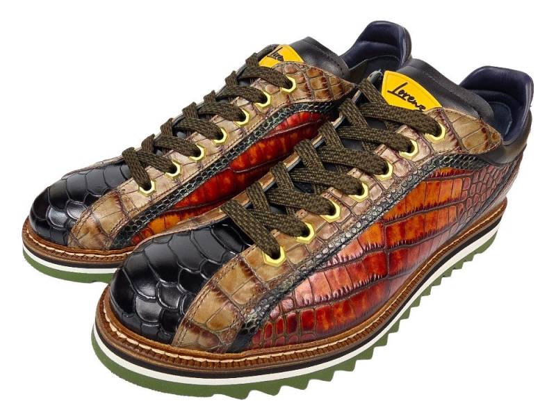 Lorenzi Lorenzi-15043-Fresh Nero Sneaker Handgefertigt in Italien, Designer Sneaker, Kalbsleder von Lorenzi