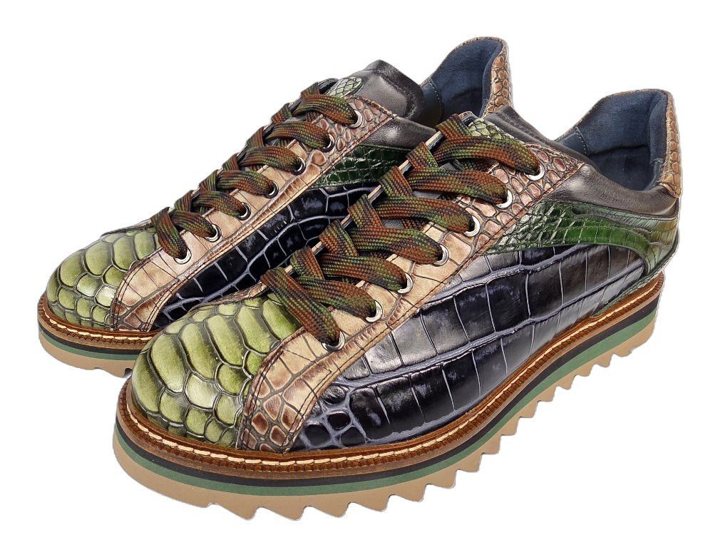 Lorenzi Lorenzi-17084-Fresh Verde Sneaker Handgefertigt in Italien, Designer Sneaker, Kalbsleder von Lorenzi