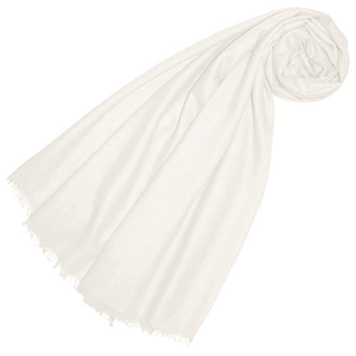 Lorenzo Cana Damen Pashminaschal Schaltuch aus 100% Kaschmir leicht kuschelweich Kaschmirschal Kaschmirtuch Kaschmirpashmina einfarbig ivory 78296 von Lorenzo Cana