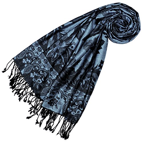 Lorenzo Cana Marken Damen Pashmina Schal Schaltuch Stola Umschlagtuch Naturfaser opulentes Muster in harmonischen Farben mit Fransen 70 x 200 cm, 78333 von Lorenzo Cana