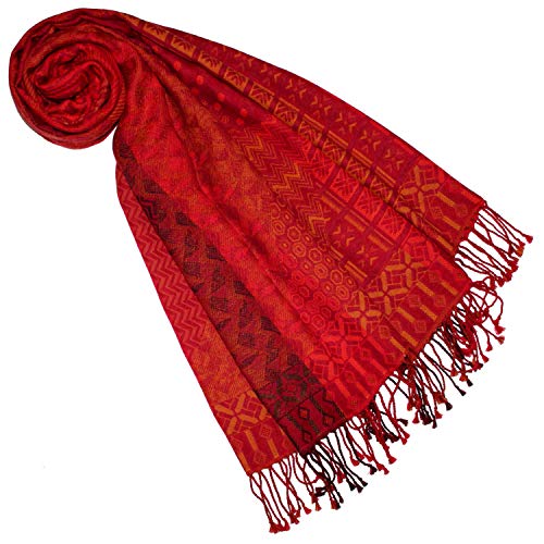 Lorenzo Cana Pashmina Schaltuch 70 cm x 180 cm Baumwolle Damenschal Wolle Stola mehrfarbig bunt Naturfaser Schal Naturfaser Markenschal Fransen gewebt 7851533 von Lorenzo Cana