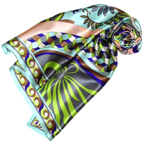 Lorenzo Cana Damen Seidentuch aufwändig bedruckt Tuch 100% Seide 90 cm x 90 cm harmonische Farben Frauenseidentuch Schaltuch 89092 von Lorenzo Cana