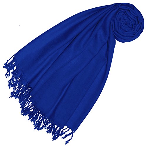 Lorenzo Cana Damen Pashmina Schal Schaltuch 50% Kaschmir 50% Wolle Stola Tuch Umschlagtuch Uni Schal Tuch einfarbig blau - 78384 von Lorenzo Cana