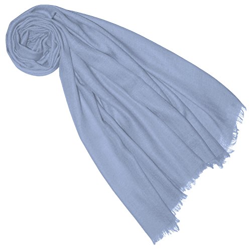 Lorenzo Cana Damen Pashmina Schal Schaltuch Hellblau Babyblau 100% Kaschmir leicht kuschelweich Kaschmirschal Kaschmirtuch Kaschmirpashmina einfarbig 7830888 von Lorenzo Cana