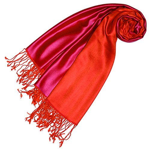 Lorenzo Cana - Damen Pashmina Wendeschal aus 70% Seide und 30% Viskose, Schaltuch 70 cm x 190 cm zweifarbiger roter Schal 78171 von Lorenzo Cana