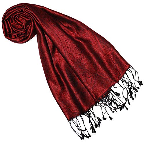 Lorenzo Cana Damen Pashminaschal Schaltuch jacquardgewebt 100% Seide Paisleymuster Roter Seidenschal Seidentuch Ton in Ton 7861033 von Lorenzo Cana