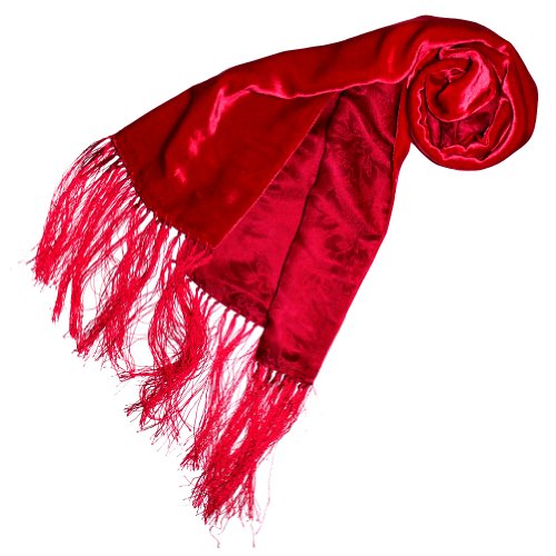 Lorenzo Cana - Damen Wendeschal Double Face - Vorderseite Samt aus Seide - Rückseide florales Muster in Damast - Webart rot 30 cm x 200 cm - 89093 Lorenzo Cana - Damen Wendeschal Double Face - Vorderseite Samt aus Seide - Rückseide florales Muster in Damast - Webart rot 30 cm x 200 cm - 89093 von Lorenzo Cana