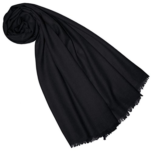 Lorenzo Cana Damenschal Pashmina Schaltuch 100% Kaschmir Kaschmirschal Kaschmirtuch Kaschmirpashmina uni einfarbig schwarz 7831888 von Lorenzo Cana