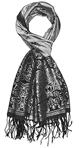 Lorenzo Cana Designer Herrenschal grau silber hochwertiger Markenschal jacquard gewebtes Paisleymuster 70 cm x 180 cm Modal Schaltuch Männer Schal Tuch 9323011 von Lorenzo Cana
