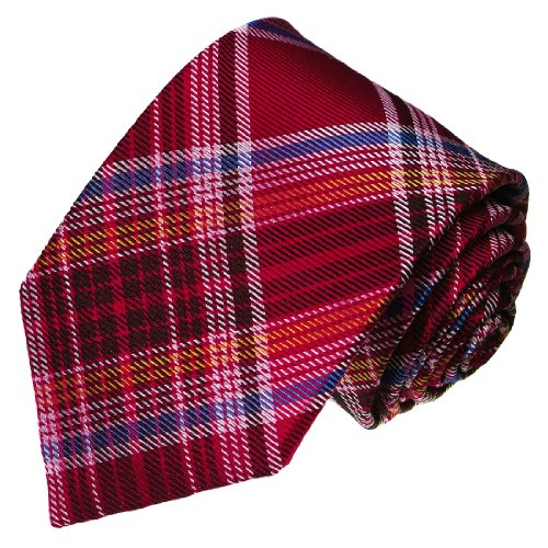 Lorenzo Cana - Designer Krawatte aus 100% Seide Kariert Karos Blau Weiss Rot - 36094 von Lorenzo Cana