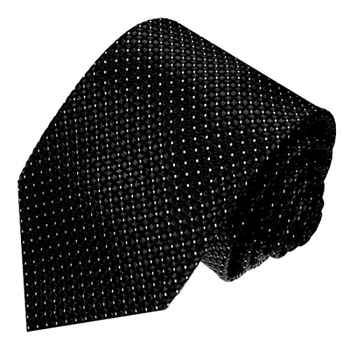 Lorenzo Cana - Designer Krawatte aus 100% Seide - Markenkrawatte schwarz Punkte klein weiss - 84576 von Lorenzo Cana