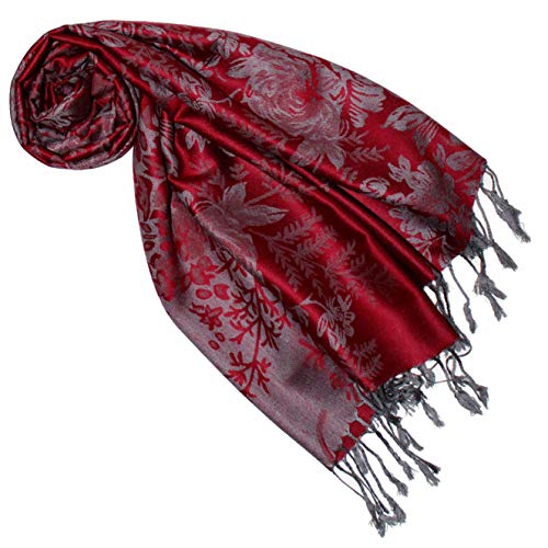 Lorenzo Cana Designer Pashmina Marken-Schal floral gewebtes Blumen Muster Damast - Webart 70 cm x 180 cm Naturfaser Modal Schaltuch Schal Tuch mit Fransen 9323277 von Lorenzo Cana