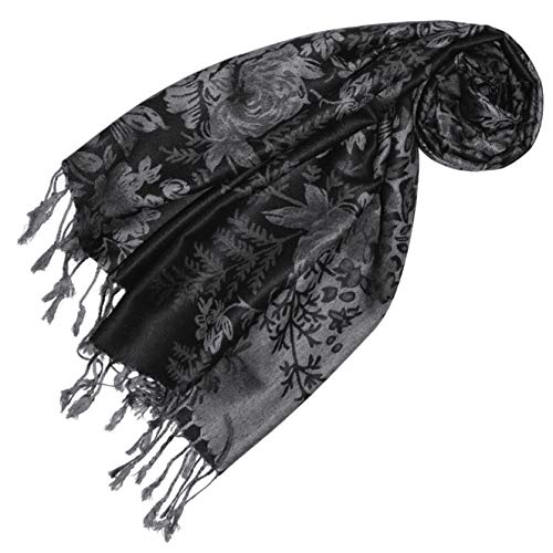 Lorenzo Cana Designer Pashmina hochwertiger Markenschal floral gewebtes Blumen Muster Damast - Webart 70 x 180 cm Modal Schaltuch Schal Tuch Jacquard 93289 von Lorenzo Cana