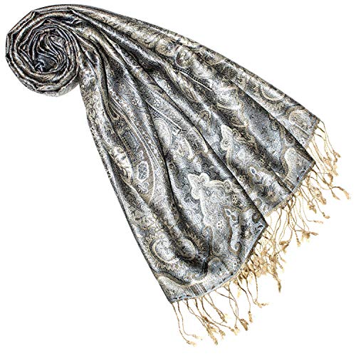 Lorenzo Cana - Echarpe - Imprimé cachemire - Femme 70 x 190 cm Silbergrau-elfenbein von Lorenzo Cana