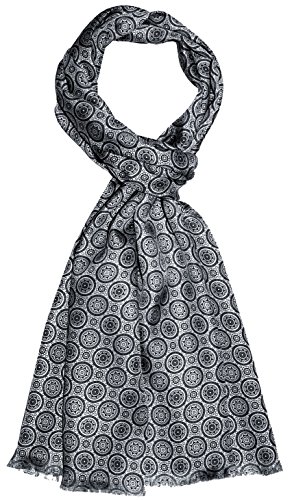 Lorenzo Cana Herren Schal 100% Seide in harmonischen Grautönen bedruckt doppellagig Seidenschal Seidentuch Männerschal elegantes Tuch im Dandy Style 30 cm x 160 cm 8920211 von Lorenzo Cana
