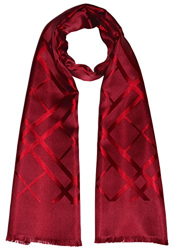 Lorenzo Cana Herren Schal aus 100% Seide aufwändig jacquard gewebter Damast Seidenschal Seidentuch Tuch 25 cm x 160 cm dunkelrot 8921011 von Lorenzo Cana