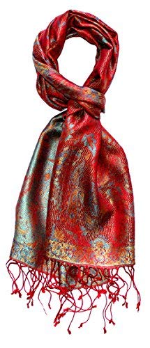 Lorenzo Cana - Herren Seidenschal Schal 100% Seide jacquard gewebt harmonische Farben mit Fransen 35 cm x 160 cm Paisley Muster Seidentuch 7818611 von Lorenzo Cana