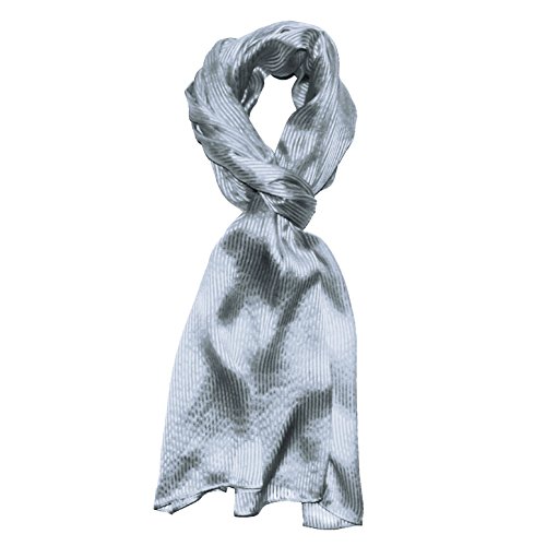 Lorenzo Cana Herren Seidenschal aufwändig gewebt mit feinen Satin Streifen leichter Schal 100% Seide 50 cm x 190 cm Schaltuch Maennerschal Mittelgrau 8910211 von Lorenzo Cana
