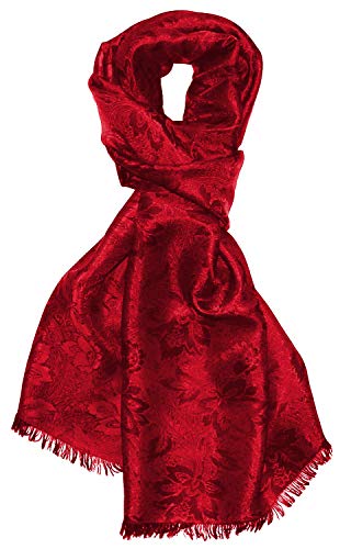 Lorenzo Cana Herrenschal elegant gewebt in Damastwebung florales rotes Paisleymuster aus Viskose mit Seide 55 cm x 190 cm - 8905911 von Lorenzo Cana