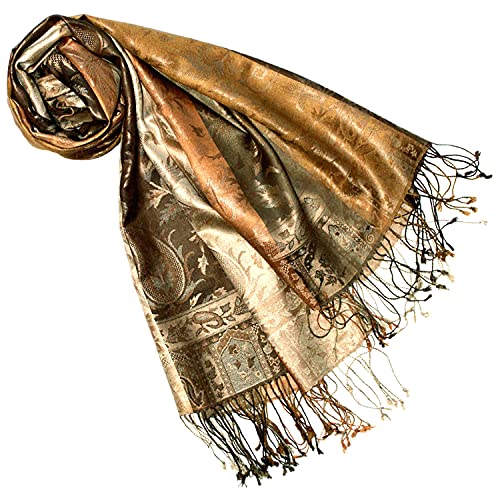 Lorenzo Cana Damen Pashminaschal Schaltuch jacquard gewebt aus 100% Seide 70 cm x 190 cm Paisleymuster Seidenschal Seidentuch Seidenpashmina 7808033 von Lorenzo Cana