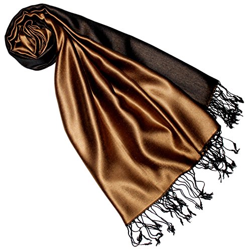 Lorenzo Cana Luxus Damen Pashmina Wendeschal 70% Seide 30% Viskose Schaltuch 70 cm x 190 cm zweifarbig Schal Stola wendbarer Frauenschal Doubleface von Lorenzo Cana
