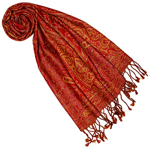 Lorenzo Cana - Damen Schal aus weicher Wolle vom Merinolamm Paisley Muster bunt rot orange mehrfarbig 34 x 160 cm Wollschal Wolltuch 7840377 von Lorenzo Cana