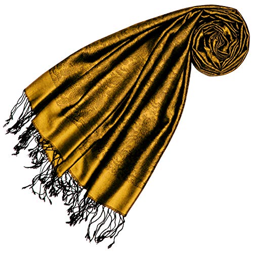 Lorenzo Cana Frauen Pashmina Schal 70% Seide 30% Viskose Paisleymuster gold 70 cm x 190 cm - 7861777 von Lorenzo Cana