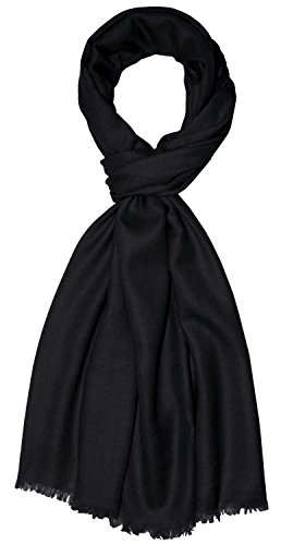 Lorenzo Cana Luxus Herren Schal Schaltuch aus 100% Kaschmir Kaschmirschal Kaschmirtuch uni schwarzer Maennerschal 783181177 von Lorenzo Cana