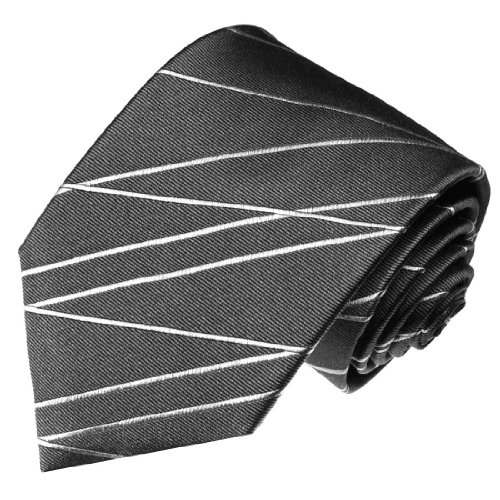 Lorenzo Cana - Luxus Krawatte aus 100% Seide - Grau Silber Streifen Linien Silk Necktie - 84187 Lorenzo Cana - Luxus Krawatte aus 100% Seide - Grau Silber Streifen Linien Silk Necktie - 84187 von Lorenzo Cana