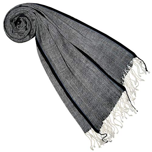 Lorenzo Cana Luxus Pashmina Damen Schal Grau Schaltuch 50% Kaschmir 50% Wolle vom Merinolamm Wolle Kaschmirschal Gewebter Damenschal Frauenschal 7847477 von Lorenzo Cana