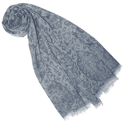 Lorenzo Cana - Pashmina Damenschal Schaltuch 100% Kaschmir Kaschmirschal Kaschmirtuch Cashmere Blaugrau Graublau 7837077 von Lorenzo Cana