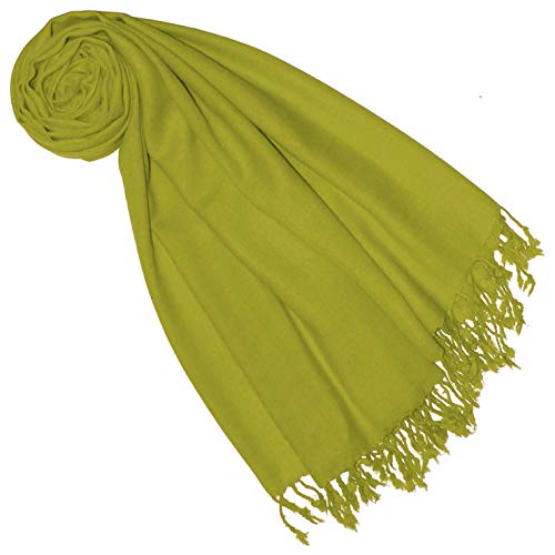 Lorenzo Cana Luxus Pashmina Damen Schal Schaltuch 50% Kaschmir 50% Wolle vom Merino Lamm Wolle Kaschmirschal Wollschal Damenschal Frauenschal 7852677, 70 x 180 cm, Apfelgrün von Lorenzo Cana