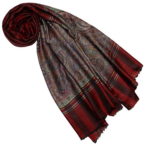 Lorenzo Cana Damen Pashmina Schal Schaltuch 100% Kaschmir Kaschmirschal Kaschmirtuch Damenschal Gewebt Rot 7836377 von Lorenzo Cana