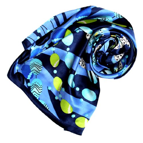 Lorenzo Cana Luxus Seidentuch aufwändig bedruckt Tuch 100% Seide 90 cm x 90 cm harmonische blau Farben Damentuch Schaltuch 89028 von Lorenzo Cana