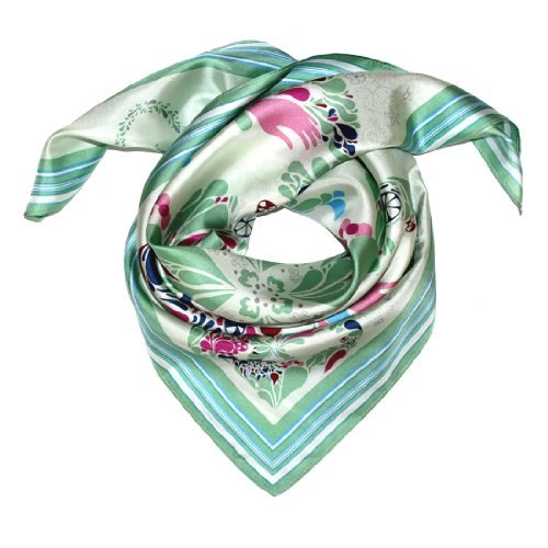 Lorenzo Cana Maedchen Seidentuch aufwändig bedrucktes Tuch aus 100% Seide 70 cm x 70 cm harmonische Farben Halstuch von Lorenzo Cana