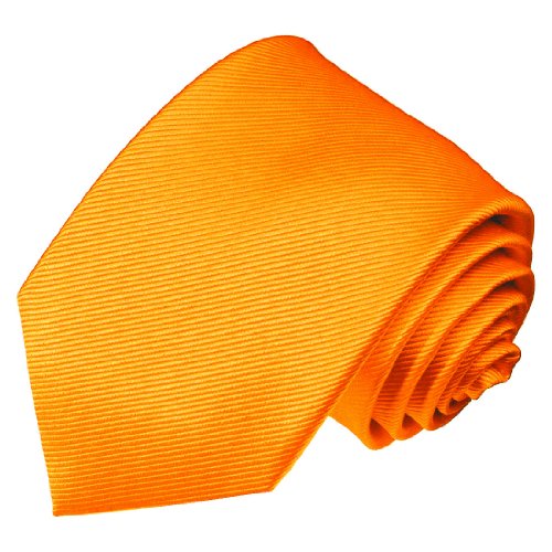 Lorenzo Cana - Marken Krawatte aus 100% Seide - Orange feine Streifen Einfarbig Uni Ripsstreifen - 84246 von Lorenzo Cana
