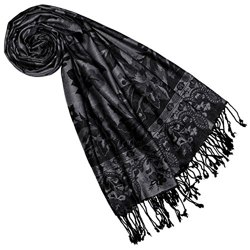 Lorenzo Cana Marken Pashmina Damenschal Naturfaser Floral Blumen Stola Schaltuch Tuch Stola 70 cm x 210 cm - 7833077 von Lorenzo Cana