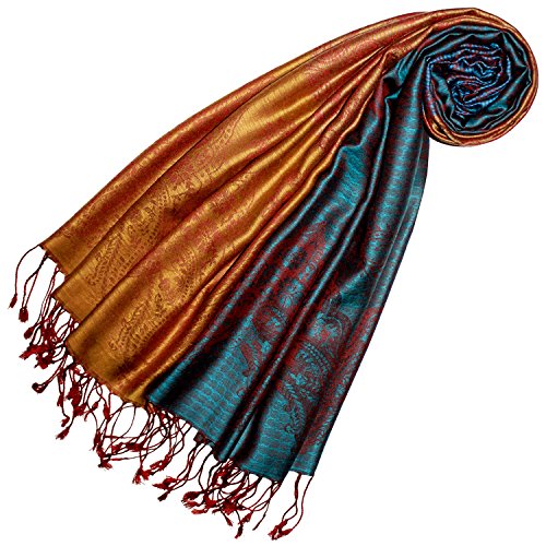 Lorenzo Cana Marken Pashmina Schal Schaltuch Stola Umschlagtuch opulentes Muster in harmonischen Farben mit Fransen 70 x 180 cm 100% Modal - 78435 von Lorenzo Cana