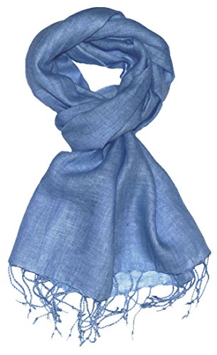 Lorenzo Cana - Modischer Herren Schal Leinenschal 100% Leinen 50 cm x 180 cm Tuch Naturfaser Linen Hellblau Airy Blue 9326511 von Lorenzo Cana