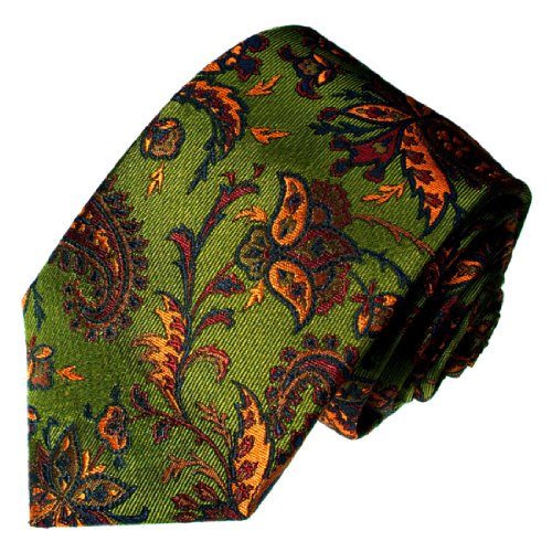 Lorenzo Cana - Olivgruen Blau Orange Krawatte aus 100% Seide - Floral Paisley Muster - 36077 Lorenzo Cana - Olivgruen Blau Orange Krawatte aus 100% Seide - Floral Paisley Muster - 36077 von Lorenzo Cana